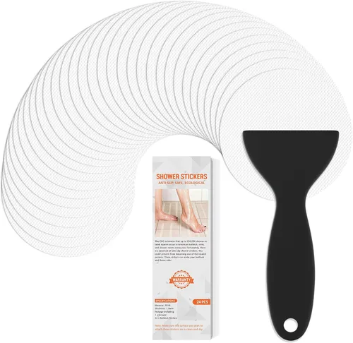 Miniatura 9 de Calcomanías antideslizantes para bañera, 24 calcomanías de ducha para tinas de baño seguras, calcomanías antideslizantes para bañera y rascador