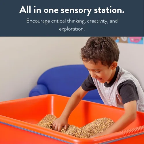 Miniatura 5 de Children's Factory Mesa sensorial mediana – 18″ de altura, caja de arena, mesa de agua para niños, rojo