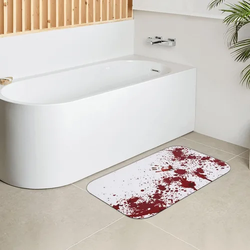 Miniatura 5 de Tapete de baño de tierra de diatomeas, decoración de Halloween, diseño de mano sangrienta, suave, sin arrugas, antideslizante, volumen, súper