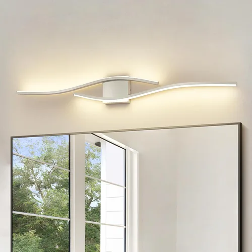 Miniatura 10 de Joossnwell Lámpara de tocador de baño, moderna lámpara de baño sobre espejo de 31.5 pulgadas, barra de luz negra regulable 5CCT, luces LED de Negro