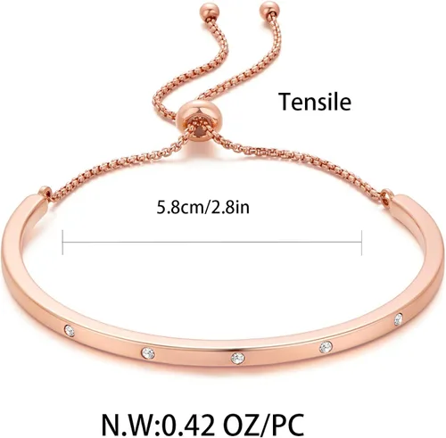 Miniatura 6 de INNERDIVA Pulsera de eslabones para mujer, pulsera de eslabones ajustable para mujer, aniversario, Navidad, cumpleaños, regalo para niña y esposa