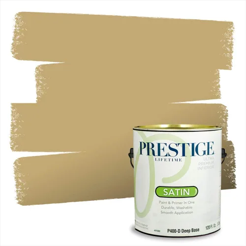 Miniatura 105 de PRESTIGE Paints Exterior Paint and Primer In One, 1-Gallon, Satin, Comparable Match of Benjamin Moore* Royal Linen* 931BM-PCM