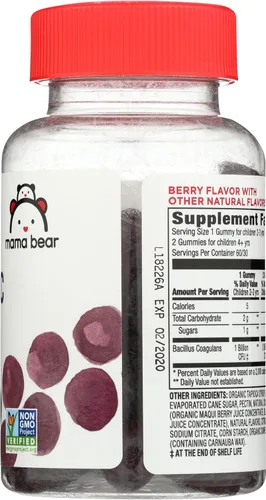 Miniatura 5 de Marca Amazon – Probiótico vegano Mama Bear Berry, 60 gomitas, 1 mil millones de UFC por gomita