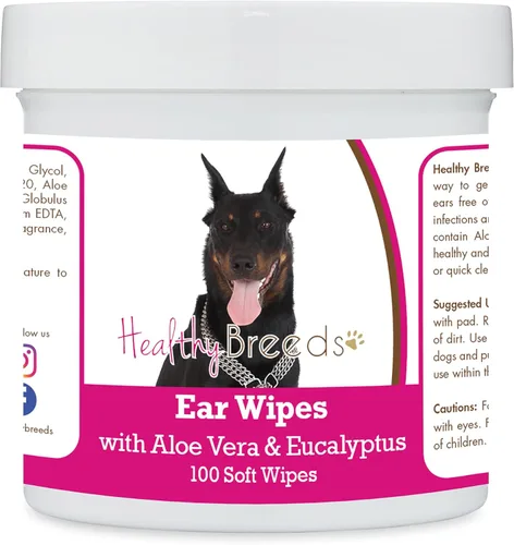 Miniatura 73 de Healthy Breeds Pastor alemán, silla de montar, toallitas de limpieza de oídos con aloe y eucalipto para perros, 100