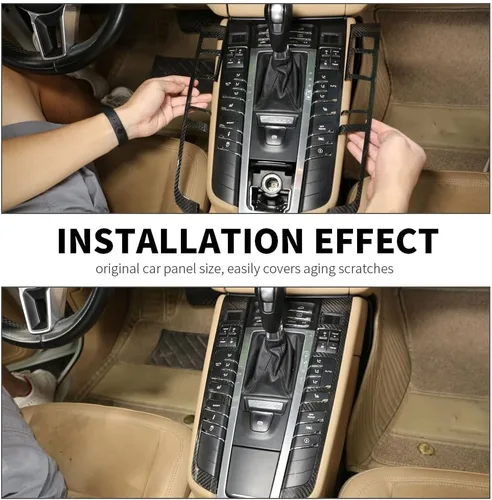 Miniatura 2 de Cubierta decorativa de panel de botones multifunción para Porsche Macan 2014-2020, accesorios interiores de fibra de carbono real Ultra-Light