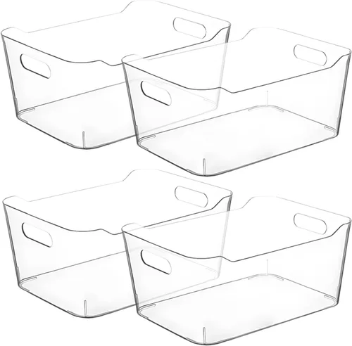 Contenedores de almacenamiento transparentes, organizadores de despensa y contenedores de almacenamiento, organizadores de refrigerador, organizador