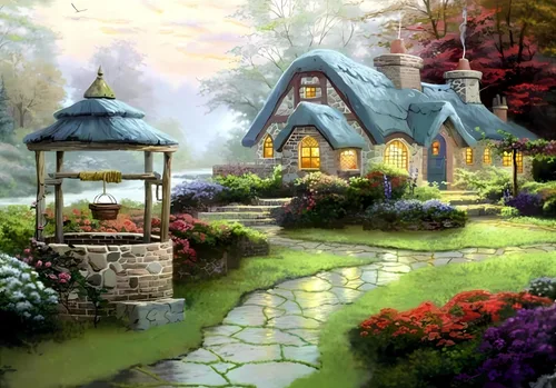 Miniatura 9 de hill froeistung Cascadas 5D, Puesta de Sol, Montaña, Lago, Bosque Kits de Pintura de Arte de Diamantes para Adultos, Paisaje Natural de Taladro HF004