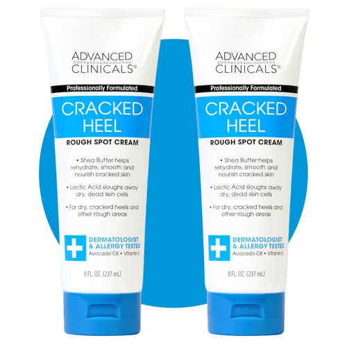 Advanced Clinicals Crema hidratante para pies con manteca de karité, loción hidratante para pies y manos que ayuda a curar la piel agrietada, puntos