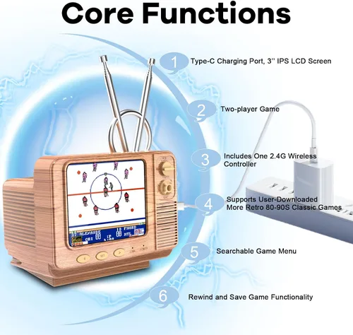 Miniatura 2 de Mini consola de juegos de mano retro para TV, juegos clásicos con licencia JALECO, juguete portátil para juegos con tarjeta TF para ampliar