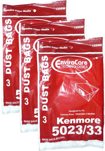 EnviroCare Bolsas de repuesto prémium para aspiradora diseñadas para adaptarse a recipientes Kenmore 5023/5033, paquete de 9
