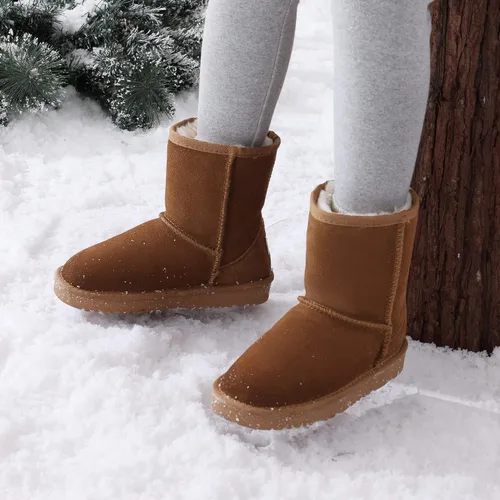 Miniatura 5 de DREAM PAIRS botas de piel de oveja para niños y niñas, para niños pequeños y grandes, botas con piel para la nieve
