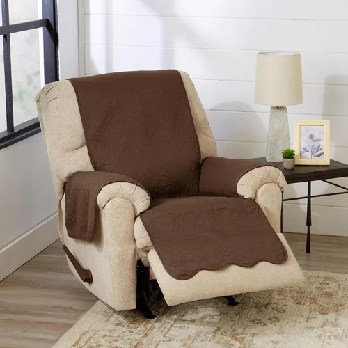 Miniatura 29 de Great Bay Home Funda de terciopelo reclinable – Funda lavable para muebles con correas elásticas – Funda para muebles para perros, niños y mascotas