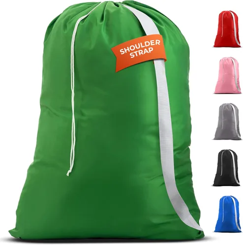 Miniatura 13 de Bolsa de lavandería Handy Laundry con correa de hombro - Cierre de cordón con bloqueo, material duradero, gran capacidad, costuras resistentes