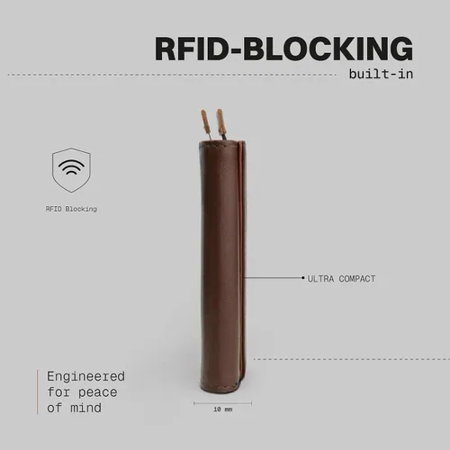 Miniatura 37 de The Frenchie Co. - Cartera - Cartera delgada de piel plegable - Protección de bloqueo RFID con múltiples ranuras para tarjetas y ventana