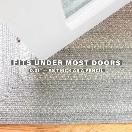 Miniatura 5 de Homespice Grey Cloud Farmhouse - Alfombras trenzadas de 5 x 8 pies, alfombras de yute duraderas para sala de estar y comedor Gris nube
