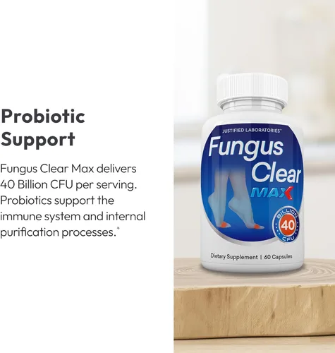 Miniatura 4 de Justified Laboratories Fungus Clear Max - 60 cápsulas - Fórmula probiótica con 40 mil millones de UFC - 30 porciones