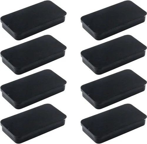 8 recipientes de lata rectangulares de metal deslizantes, latas de almacenamiento vacías para velas de perfume sólidas, manualidades, dulces, Negro