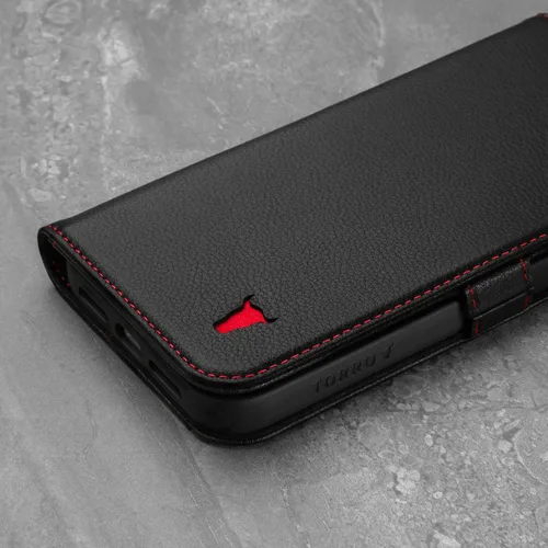 Miniatura 6 de TORRO Funda compatible con iPhone 13 Pro Max – Funda de piel premium tipo cartera con soporte y ranuras para tarjetas (negro)