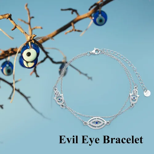 Miniatura 6 de Pulseras de plata de ley claddaghnudo celtacruzmal de ojomariposamariquitahuella de patacorazónflorestetoscopiocadena de eslabones con dije