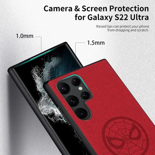 Miniatura 6 de Funda para Galaxy S22 Ultra 5G, con personaje de superhéroe para Samsung Galaxy S22 Ultra, funda de piel roja