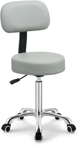 Miniatura 10 de Kaleurrier Taburete giratorio con ruedas y soporte para espalda (color negro con reposapiés)