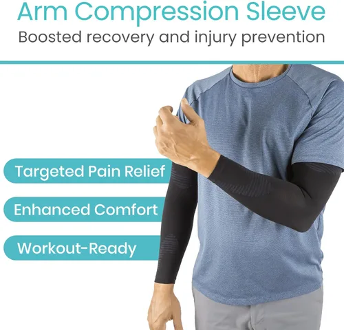 Miniatura 3 de Vive Manga de compresión de brazo para hombres, mujeres, 20-30 mmHg médica graduada con protección UV, para tendinitis, artritis