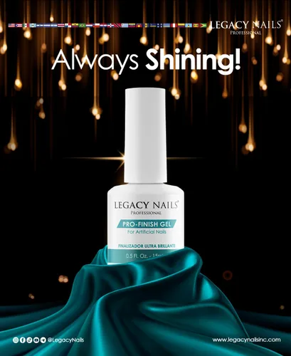 Miniatura 6 de Legacy Nails Professional PRO FINISH GEL 0.5 oz – Sellador de uñas acrílico de alto brillo para un brillo duradero – Fórmula de secado rápido