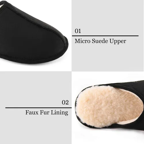 Miniatura 3 de Pantuflas de espuma viscoelástica para hombre, con puntera cerrada, para interiores, cómodas, acogedoras, suaves, antideslizantes, para dormitorio