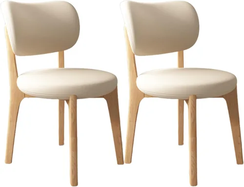 Miniatura 9 de Sillas de comedor de madera maciza, juego de 2 sillas de comedor modernas de mediados de siglo con marco de madera y sillas de comedor tapizadas