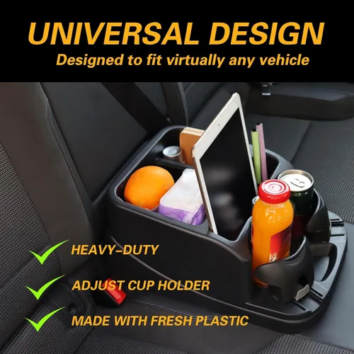 Miniatura 3 de Consola Central Universal Grande para Automóviles, Camiones, Minivans, SUVs, Organizador de Consola de Automóvil con 2 Portavasos Ajustables