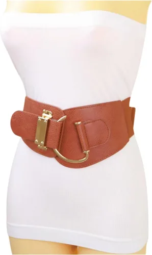 Miniatura 142 de TFJ - Cinturón ancho de moda para mujer, cintura alta, hebilla de gancho de metal dorado, talla XS, S, M, L, XL