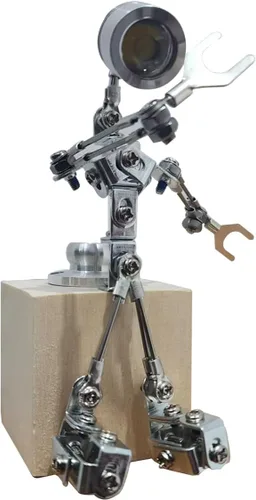 Miniatura 11 de Steampunk Cyberpunk Robot Lámpara de mesa - Decoración de habitación, luz nocturna y adorno de escritorio de metal creativo
