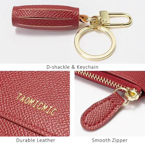 Miniatura 72 de Tarjetero delgado con bloqueo RFID, billetera de bolsillo pequeño, con cremallera Keychian para monedero, monedero y tarjetero para mujeres y hombres