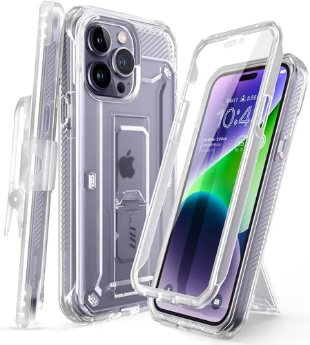 Miniatura 11 de SUPCASE Funda para iPhone 14 Pro Max con protector de pantalla (Unicorn Beetle Pro), [soporte integrado y clip para cinturón] Funda protectora