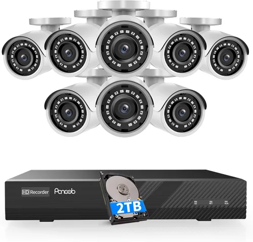Miniatura 12 de Sistema de cámara de seguridad de 8 canales, 8 cámaras de vigilancia IP PoE con cable de 5 MP para exteriores con detección humana AI, acceso