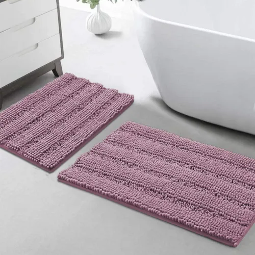 Miniatura 160 de Turquoize Alfombras de Baño de Chenilla Peludas Alfombra de Baño Antideslizante Gruesas Alfombras Peludas para Baño Chenilla Juego de Alfombra