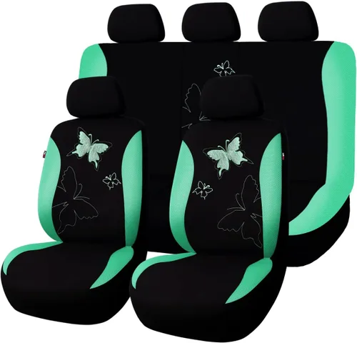 Miniatura 34 de Flying Banner - Juego completo de fundas para asiento de automóvil Butterfly, estilo universal de moda para mujer, para banco trasero (divisible)