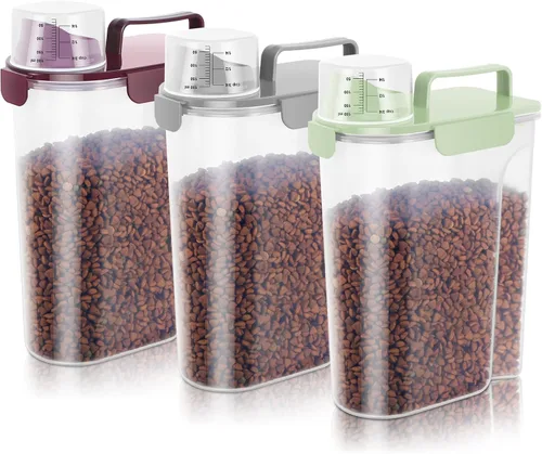 Miniatura 18 de LEAWALK Recipiente hermético de almacenamiento de alimentos para perros y gatos de 5 libras con boquilla grande mejorada, sin BPA, recipientes