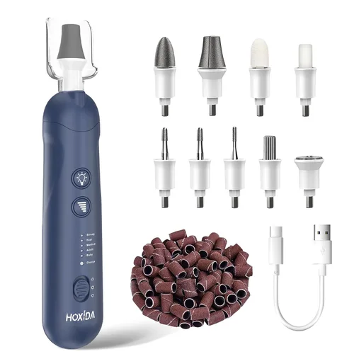 Miniatura 12 de Kit profesional de manicura y pedicura, juego de limas eléctricas inalámbricas, herramientas de pedicura recargables para pies, 5 velocidades