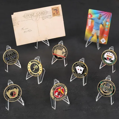 Miniatura 4 de LuluCircle - Soportes de exhibición de acrílico para monedas, soportes para monedas de desafío, soportes de caballete mini, soportes de exhibición