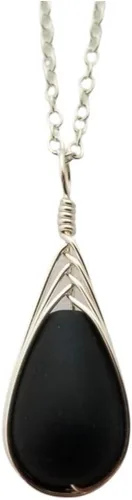 Miniatura 34 de Yinahawaii Collar de cristal de mar hecho a mano, joyería hawaiana para mujer, collar de lágrima trenzada, joyería única de cristal de mar