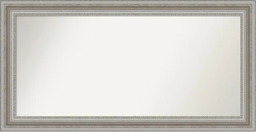 Miniatura 49 de Amanti Art Espejo de baño plateado para sobre el fregadero, 26 x 26 pulgadas, espejo cuadrado de plata antigua, marco de madera tradicional mediano
