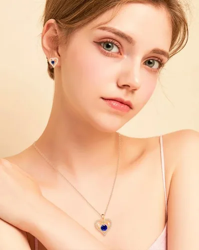 Miniatura 2 de capirosa S925 Forever Love Heart Necklaces for Women Mother's Day Gifts Sterling Silver Rose Gold Diamond Birthstone Pendant Necklace Jewelry