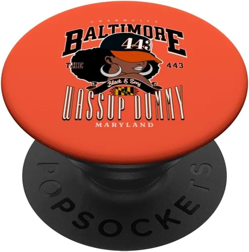 443 Código de área Baltimore Maryland Flag Blaq Girl Bmore Pride PopSockets estándar PopGrip
