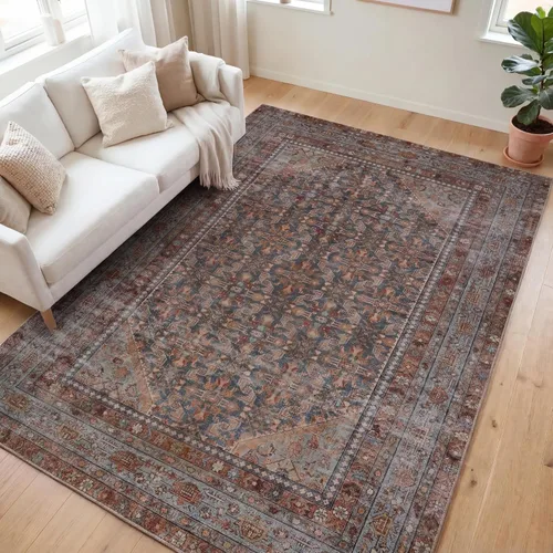 Miniatura 94 de Kuden Alfombra pequeña de 2 x 3, lavable a máquina, parte trasera antideslizante, estilo vintage, suave, pelo bajo, alfombras de área para entrada