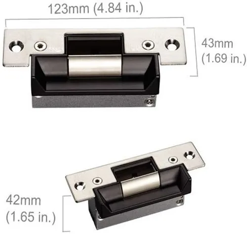 Miniatura 2 de Cerradura de huelga eléctrica resistente estándar ANSI para puerta norteamericana 2,204.6 lbs fuerza de retención para puerta de PVC de metal