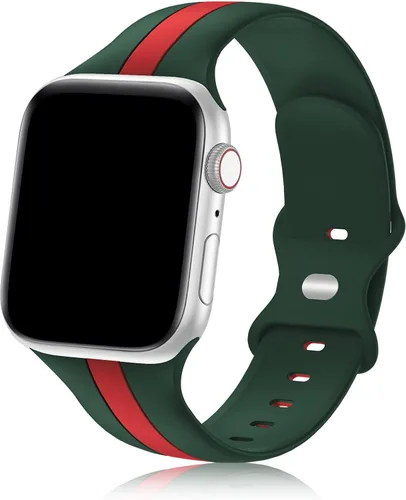 Seizehe - Banda deportiva de diseño compatible con Apple Watch de 38/40/41/42/44/45/46/49 mm, unisex, correa de silicona suave para Apple Watch