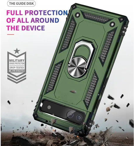 Miniatura 2 de Funda para Pixel 6a, Google Pixel 6A con protector de pantalla HD, [grado militar de 16 pies probada en caídas], anillo protector a prueba de golpes