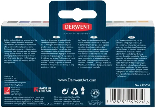 Miniatura 3 de Derwent Pintura Metálica - Paleta de 12 tonos