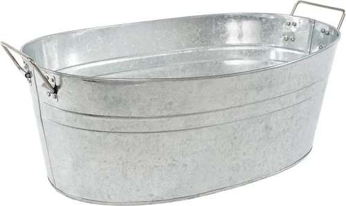 Miniatura 3 de Simple Elements - Bañera galvanizada para bebidas de 2.5 galones, cubo de hielo multifuncional, bañera de bebidas para fiestas, eventos y decoración
